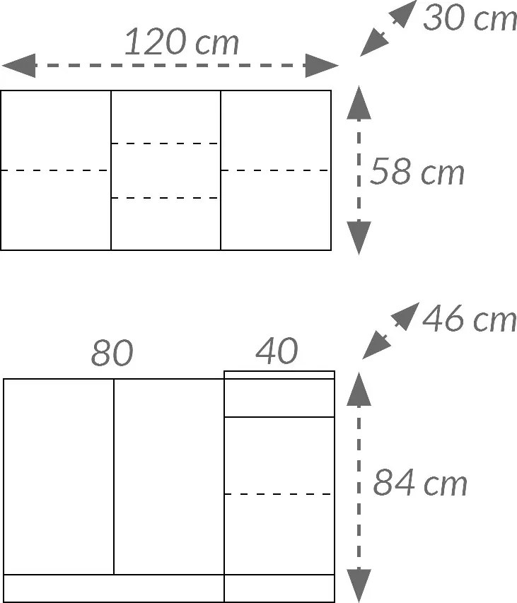 Malá kuchyňa JANKA 120, antracit