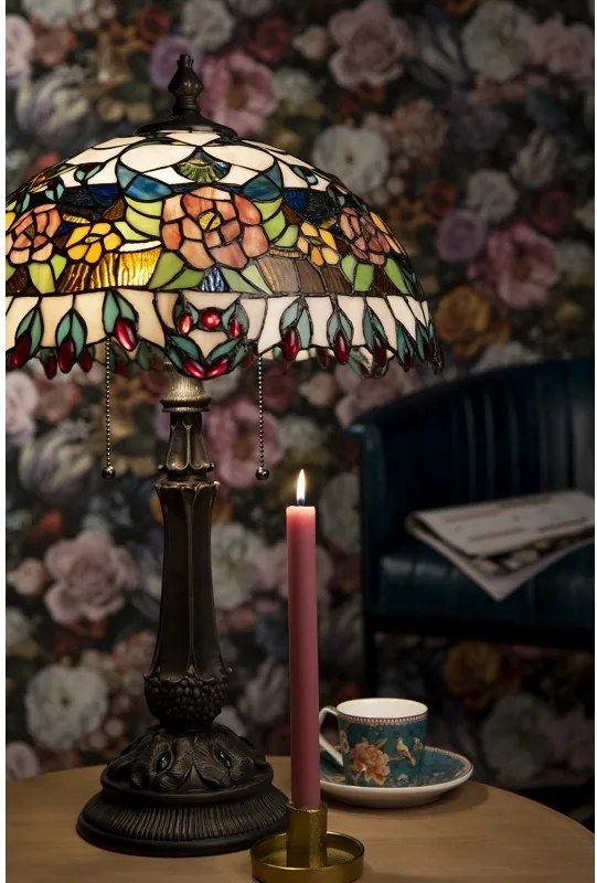 Stolná lampa Tiffany Grapevine - Ø 41*67 cm