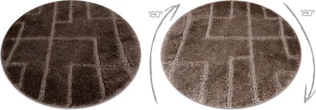 Kúpeľňový koberček SUPREME LINES línie, hnedý kruh