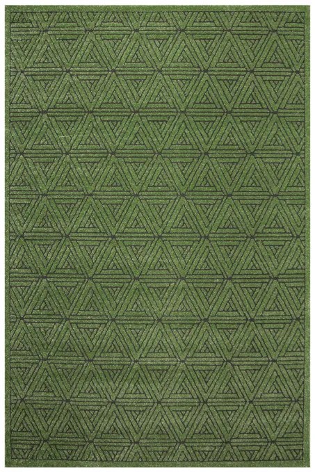 Koberec Teno F0336 fľaškovo zelený, geometrický / trojuholníky
