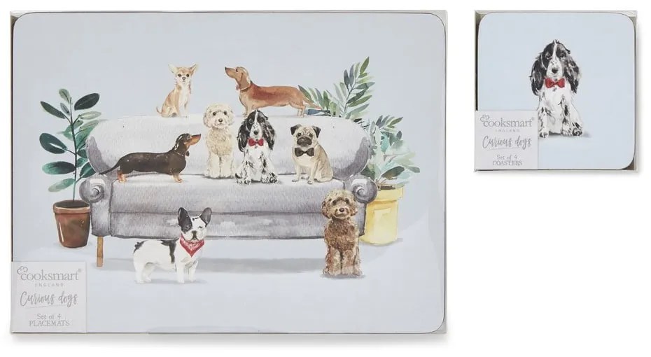 Prestieranie a tácky v súprave 8 ks Curious Dogs – Cooksmart ®