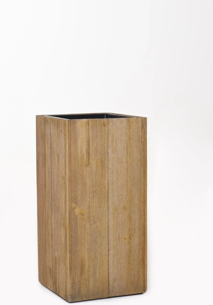 Kvetináč BLOCK, drevo akácie, výška 90 cm, hnedý