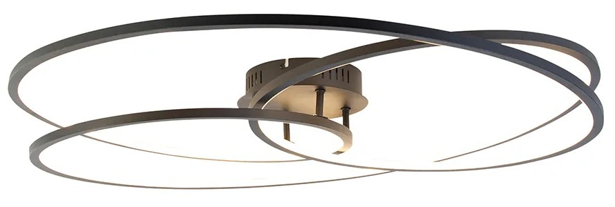 Stropné svietidlo čierne 78 cm vrátane LED 3-stupňového stmievača - Rowin