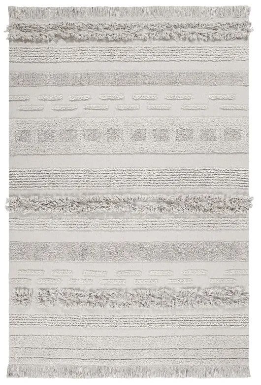 Svetlosivo-krémový prateľný ručne tkaný bavlnený koberec 170x240 cm Air Natural – Lorena Canals