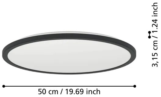 Eglo 901465-LED RGBW St. kúpeľ. svietidlo ROVITO-Z 16,8W/230V pr.50cm IP44 čierna
