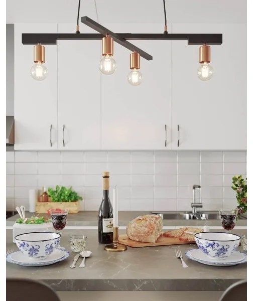 ByRydens 4201030-4002 - Závesný luster na lankách ZEONA 4xE27/5W/230V