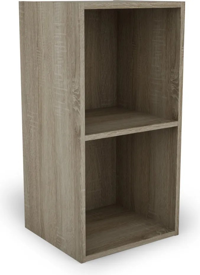 Nástenný regál s 2 priehradkami Jerry, dub sonoma