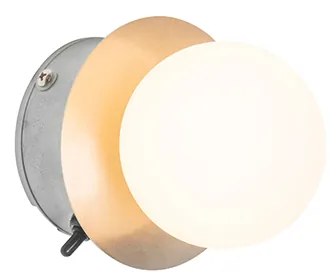 Nástenná lampa z ocele IP44 s vypínačom - Cederic