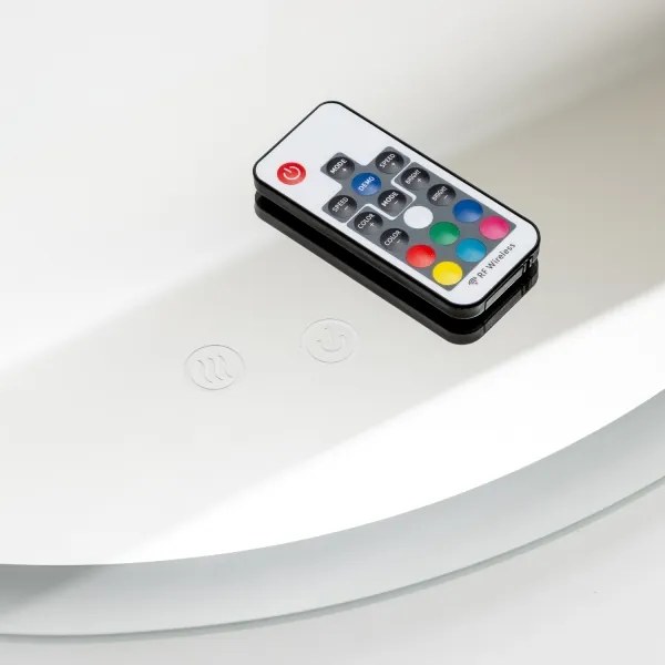 Brilagi-LED RGBW stmievateľné vyhrievané zrkadlo s podsvietením CLARA PRO 19W/230V priemer 60 cm IP44+diaľkový ovládač