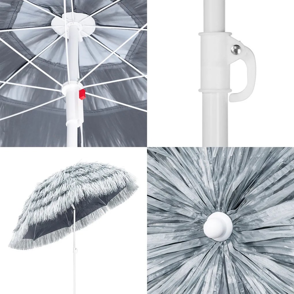 Plážový slunečník Hawaii 160 cm šedý