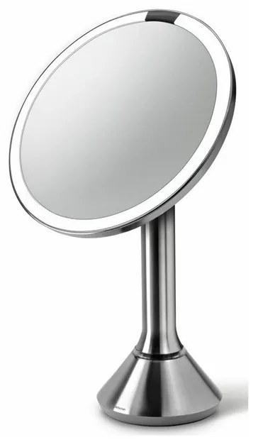 Zrkadlo Simplehuman s nastavitelným jasom Dual LED, matný nerez
