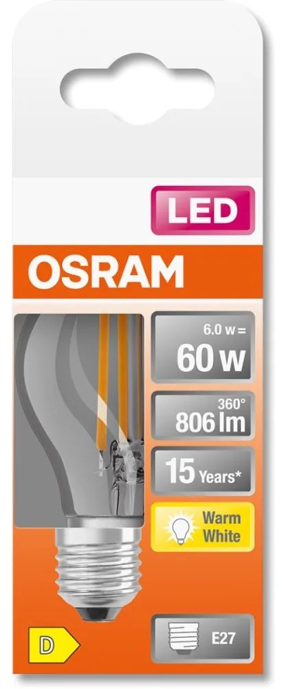 LED žiarovka E27 P45 6W = 60W 806lm 2700K Warm 300° Filament OSRAM STAR