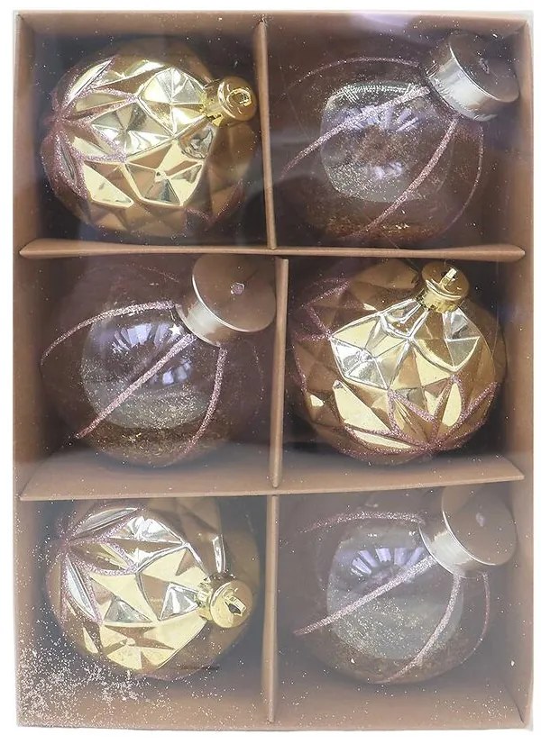 Súprava 6 vianočných gúľ 8 cm mix b06zlsr