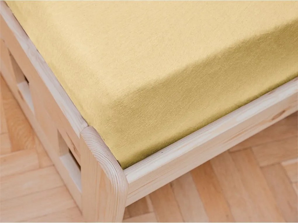 Jersey plachta do detskej postieľky žltá 60x120 cm