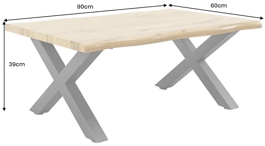 Dizajnový konferenčný stolík Onofrio 90 cm vzor divoký dub