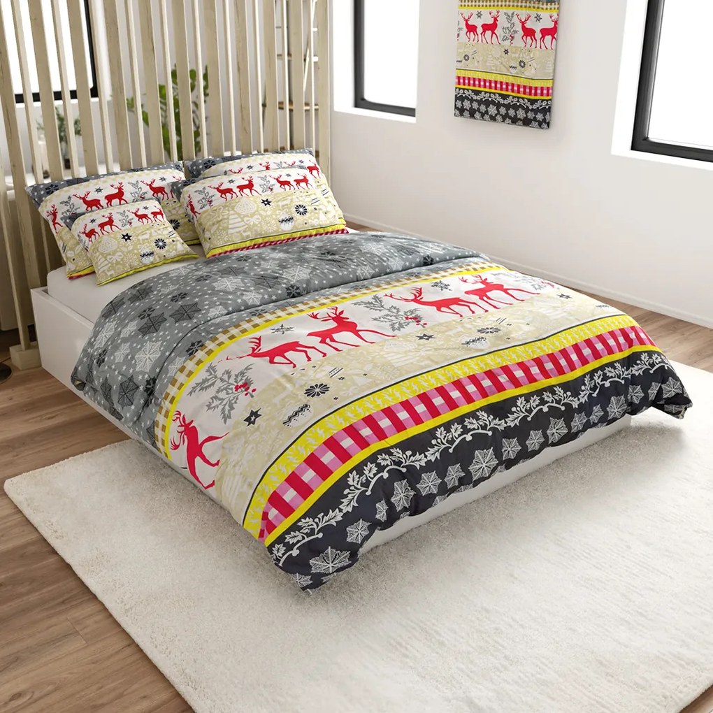 Flanelové obliečky CHRISTMAS TIME farebné Rozmer obliečky: 70 x 90 cm | 140 x 200 cm