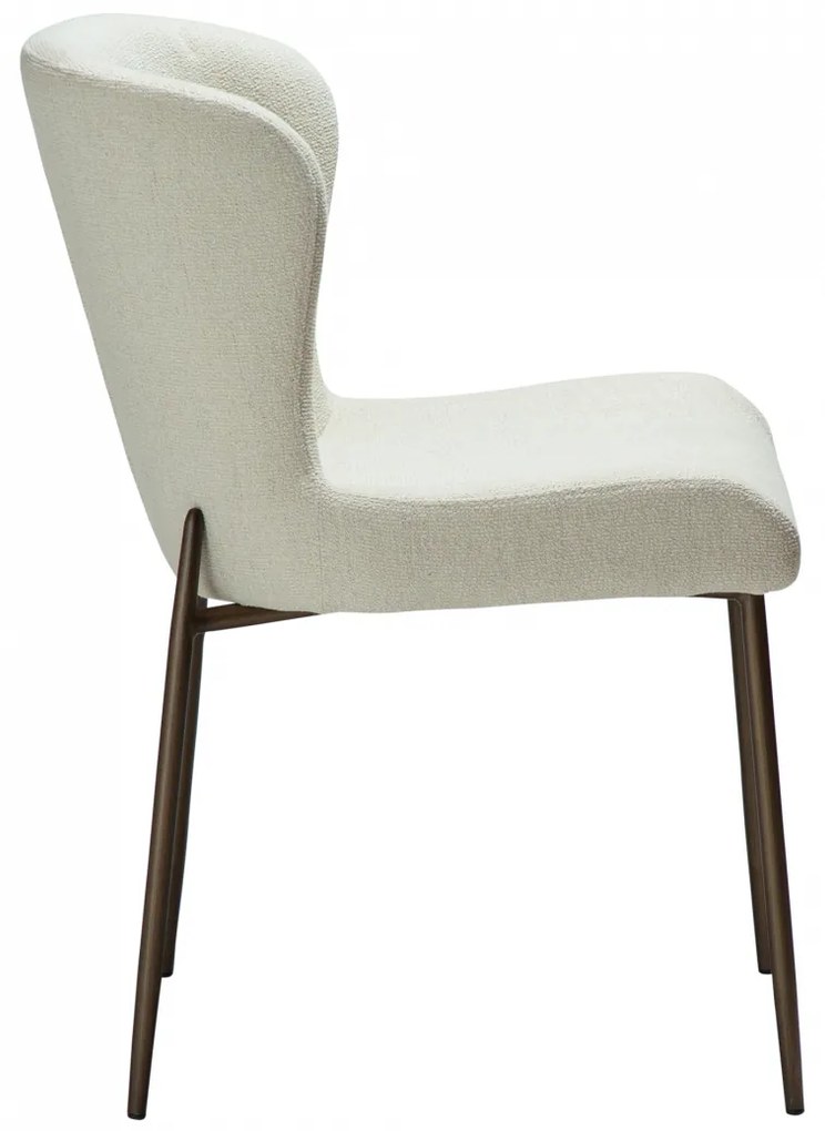 GLAM ČALÚNENÁ STOLIČKA bone/antique brass