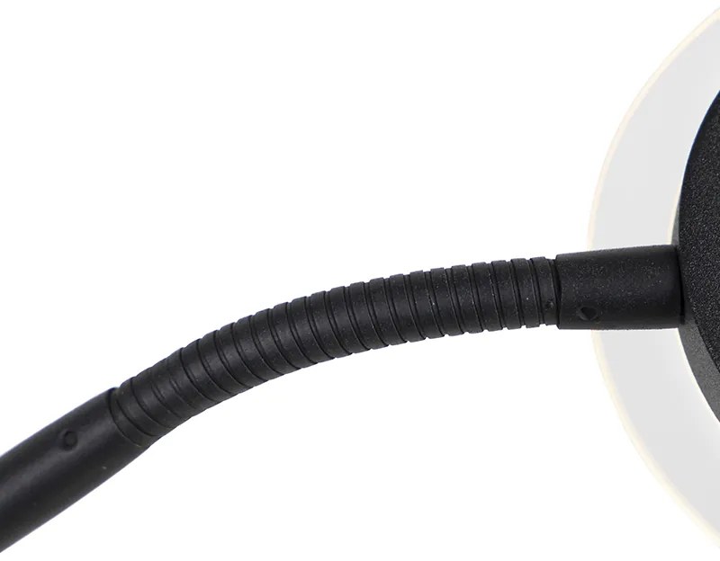 Moderná stojaca lampa čierna vrátane LED s ramenom na čítanie - Divine