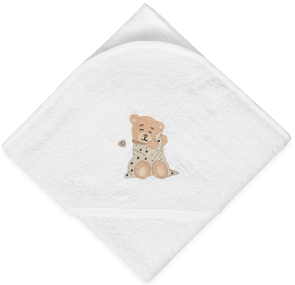 Babymatex Osuška s kapucňou MAXI 100x100 cm - Biela