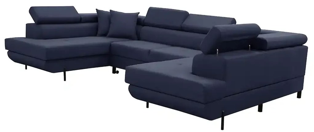 Rohová sedacia súprava - U s funkciou spania, vlnité pružiny EDIS Námorník