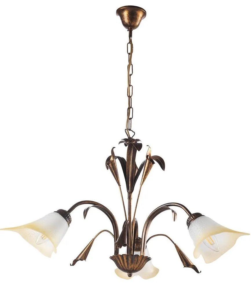 ONLI - Luster na reťazi LUCREZIA 3xE14/6W/230V bronzová