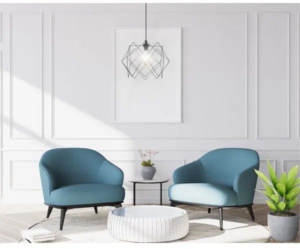 Luster na lanku GALL 1xE27/60W/230V čierna