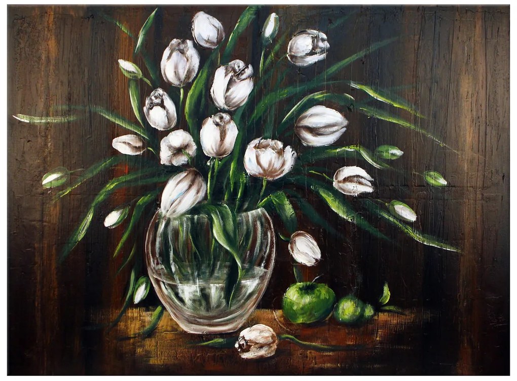 Gario Ručne maľovaný obraz Maľované tulipány Rozmery: 100 x 70 cm