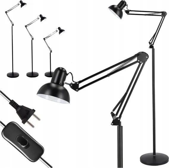 Stojacia lampa 1xE27/40W/230V čierna