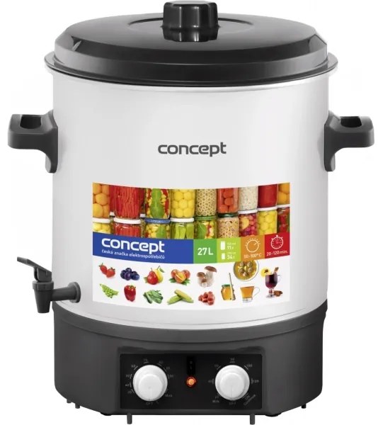 Concept ZH0030 - Zavárací hrniec 27 l 2000W/230V biela/čierna