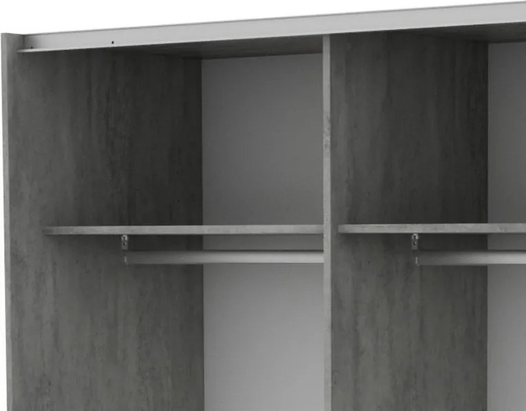 Šatníková skriňa Carlos 150/61 2D, šedý betón, 150 cm