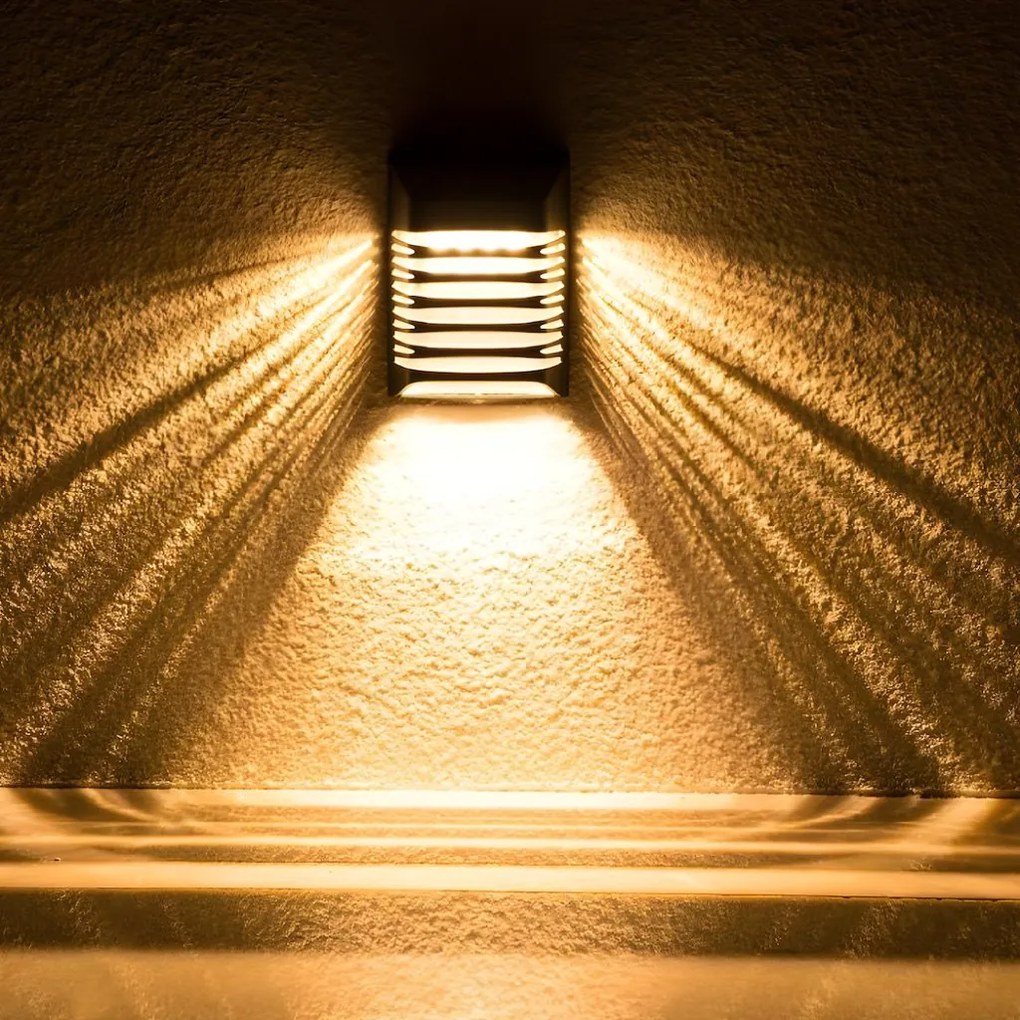 Ecolamp Exteriérové solárne nástenné LED svietidlo Strip, 1x LED 0,12w, čierna