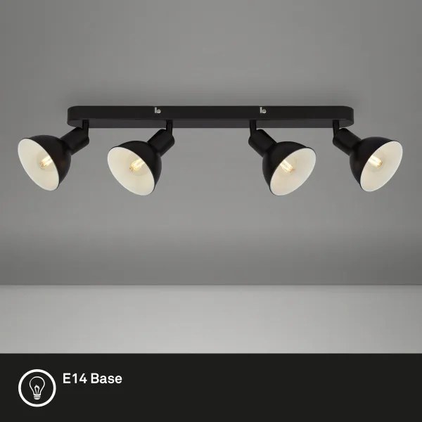 Brilo - Bodové svietidlo RETRO 4xE14/25W/230V čierna