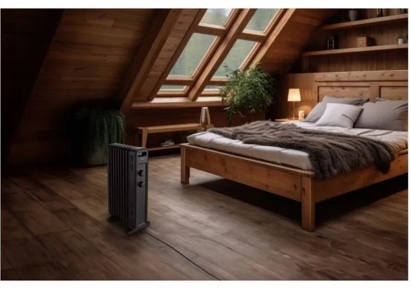 Sencor - Olejový radiátor so 9 rebrami 800/1200/2000W/230V čierna