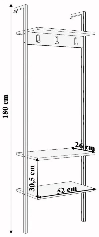 Čierna predsieňová zostava z recyklovaného dreva Nina - Kalune Design