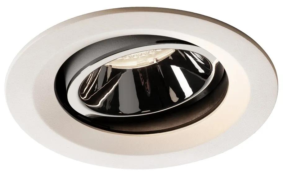 Stropné svietidlo SLV NUMINOS® MOVE DL M vnitřní LED zápustné stropné svietidlo biela/chrom 4000 K 40° otočné a výkyvné 1003618
