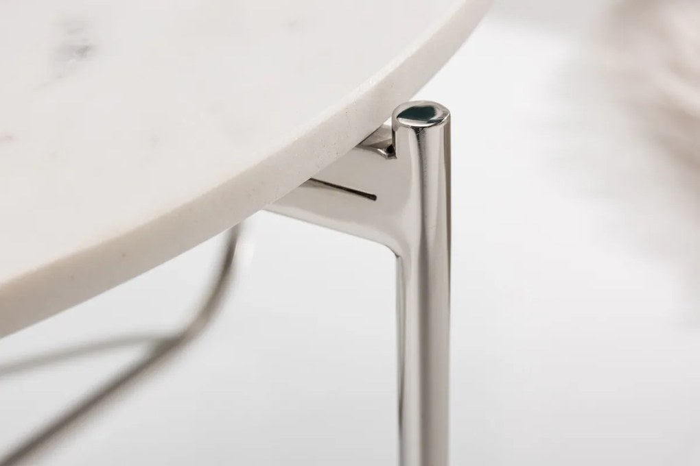 Dizajnový konferenčný stolík Tristen 62 cm mramor biely