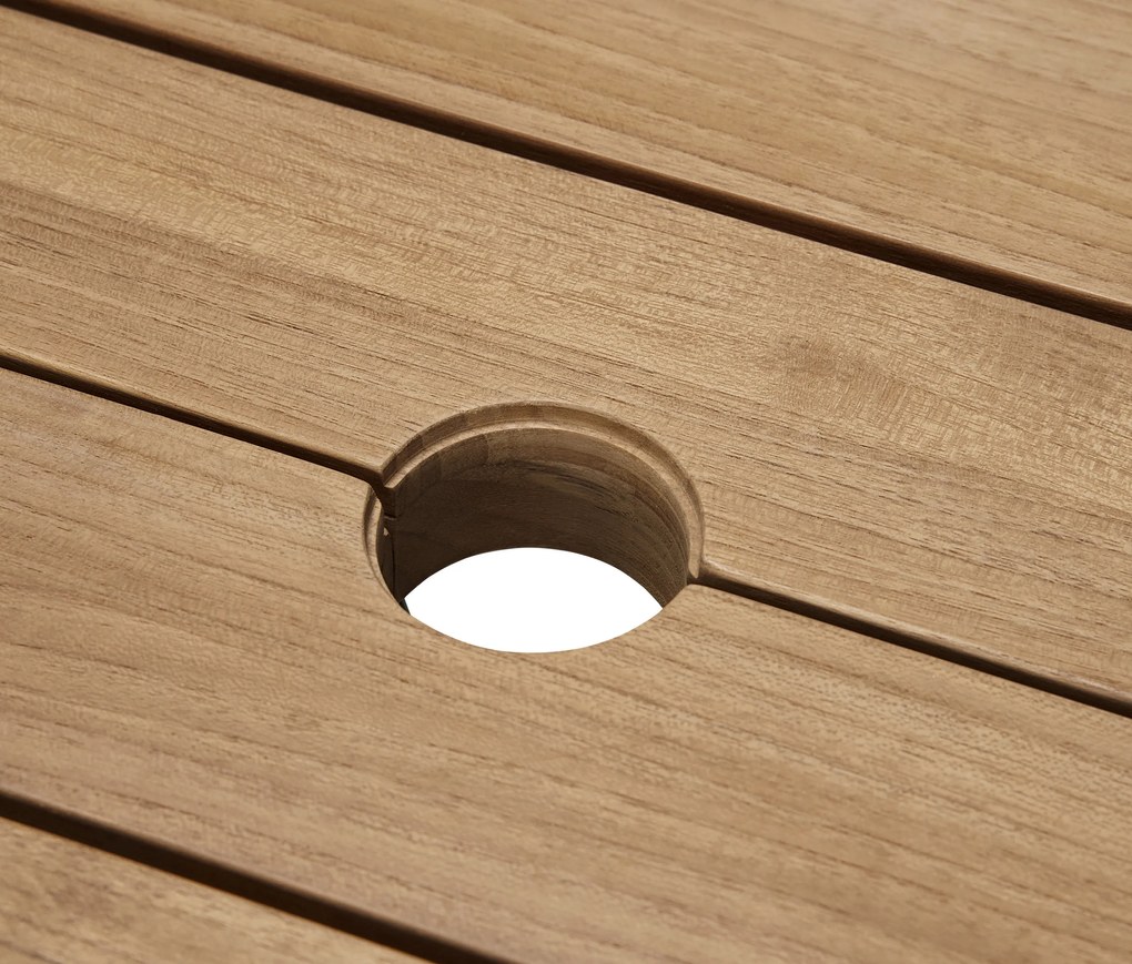 Jedálenský stôl z tíkového dreva s moderným dizajnom nôh do X