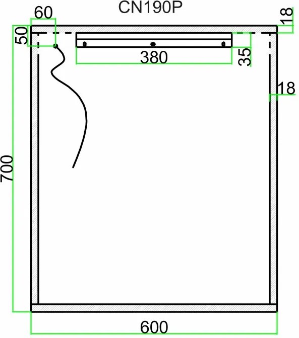 Mereo Mereo, kúpeľňová galérka 60 cm, zrkadlová skrinka, strieborná, MER-CN190P