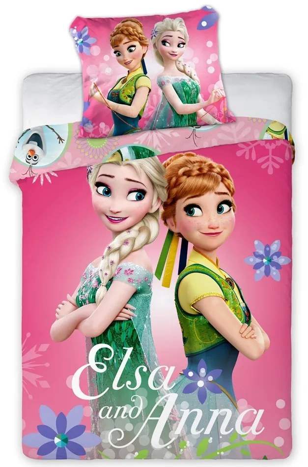 Obliečky do postieľky Ľadové Kráľovstvo Elsa a Anna