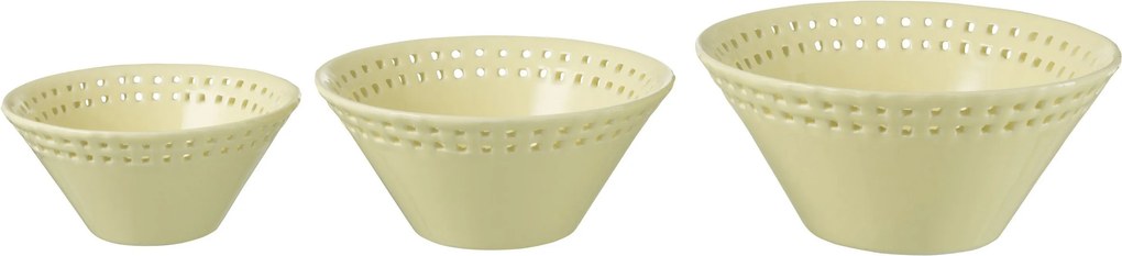 3ks žltá keramická miska Hella Yellow - Ø14*6 / Ø17*7 / Ø19*9 cm