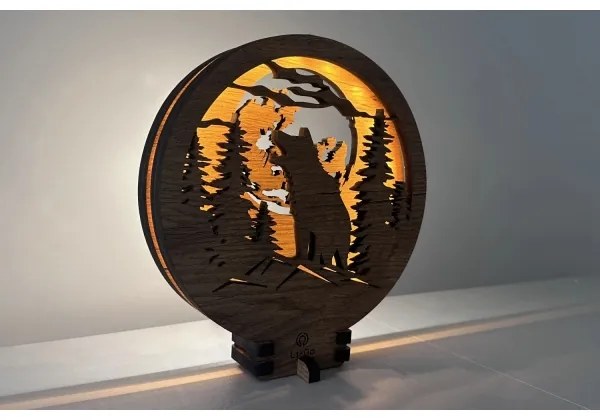 Li-Go 23574/DUB2 - LED Stmievateľná stolová dekorácia LED/12W/230V 20x22 cm dub