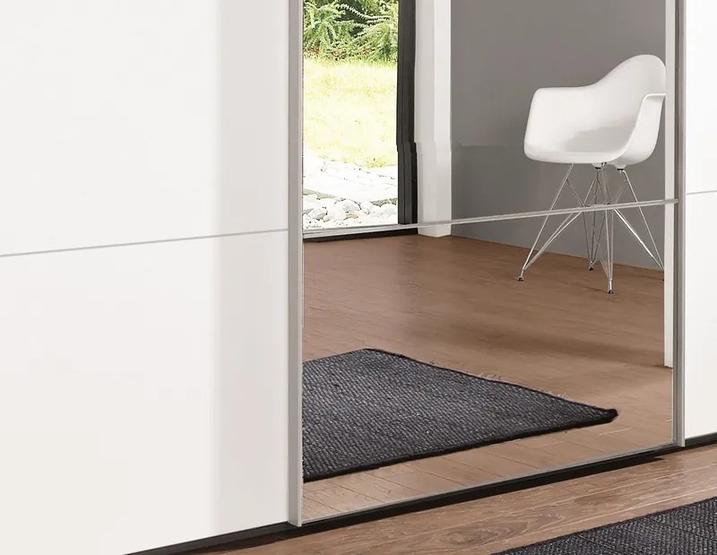 Šatníková skriňa Ernie, biela / zrkadlo