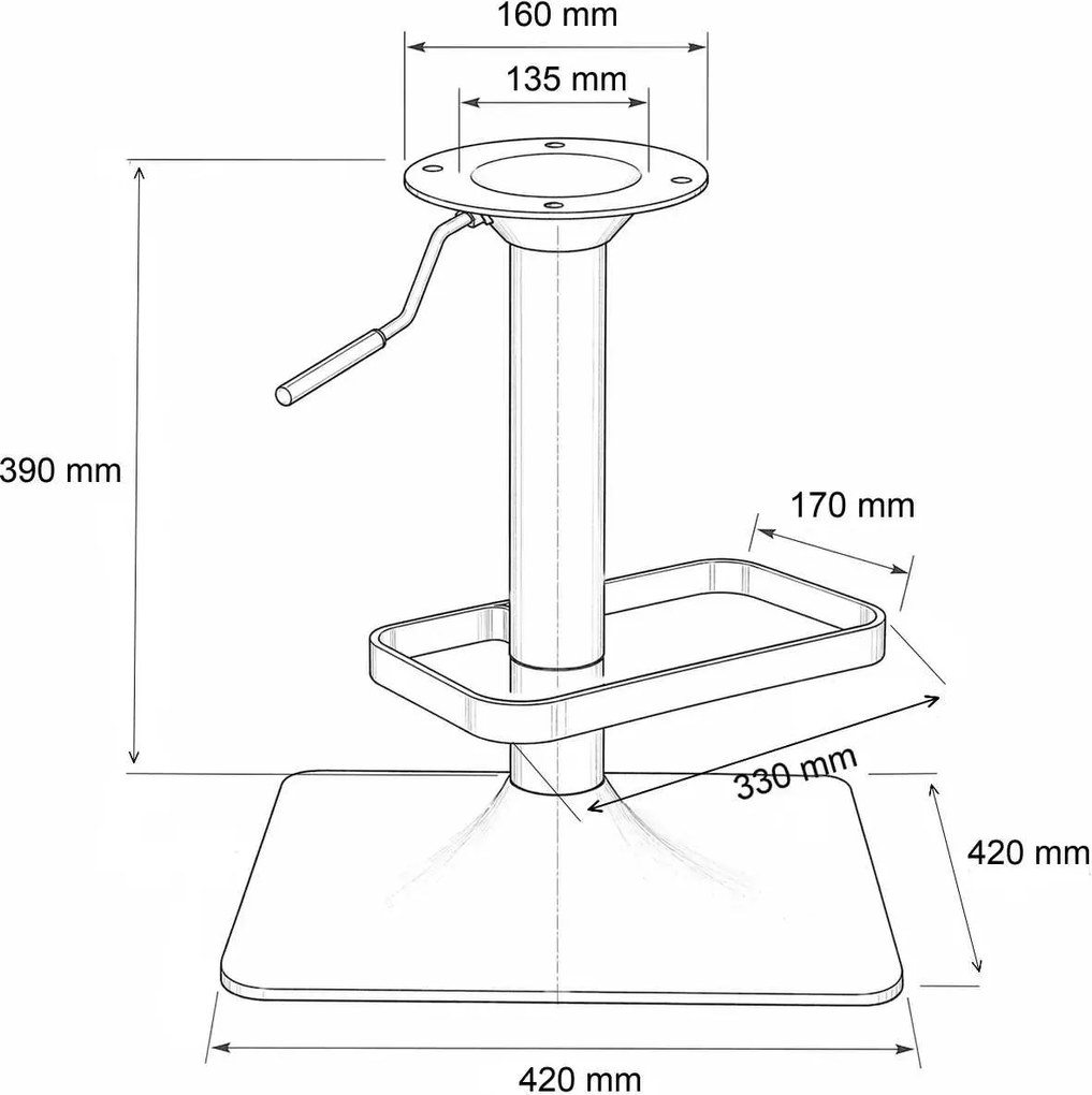 LuxuryForm DESIGN Podstava pre barové stoličky – čierna hranatá podstava (set)