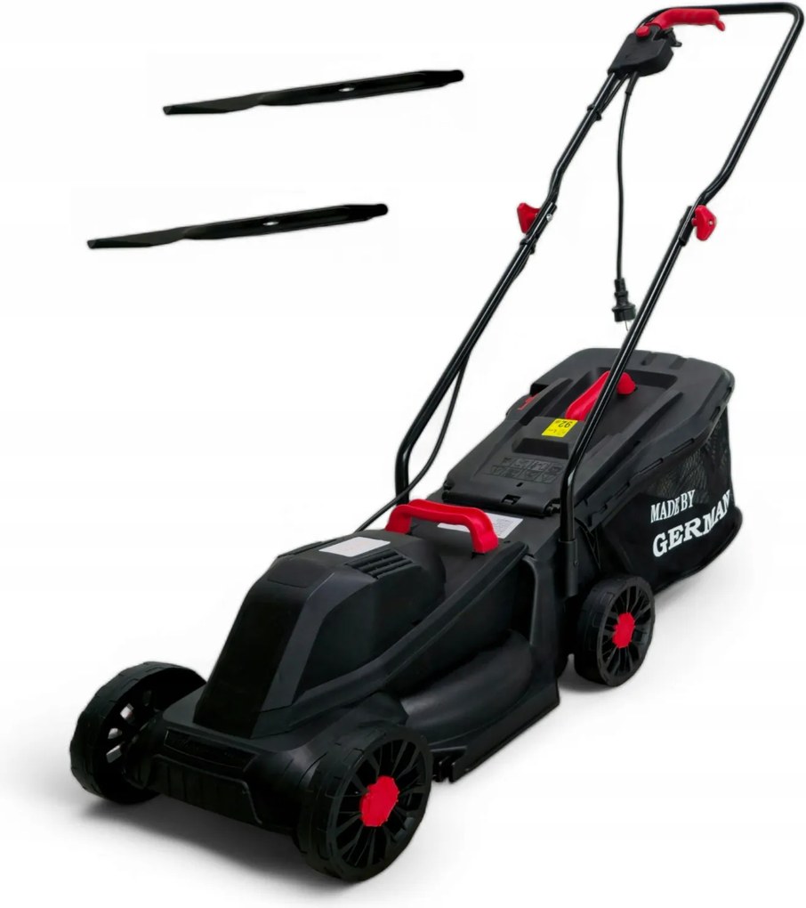 Elektrická Kosačka Na Trávu German 2200W Nôž 32 CM, Ľahká, Veľký Kôš 32 L