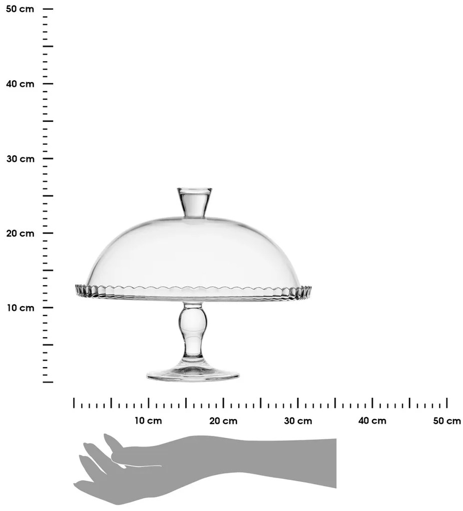 Sklenený servírovací podnos na nohe Lara1, (fi) 32 cm
