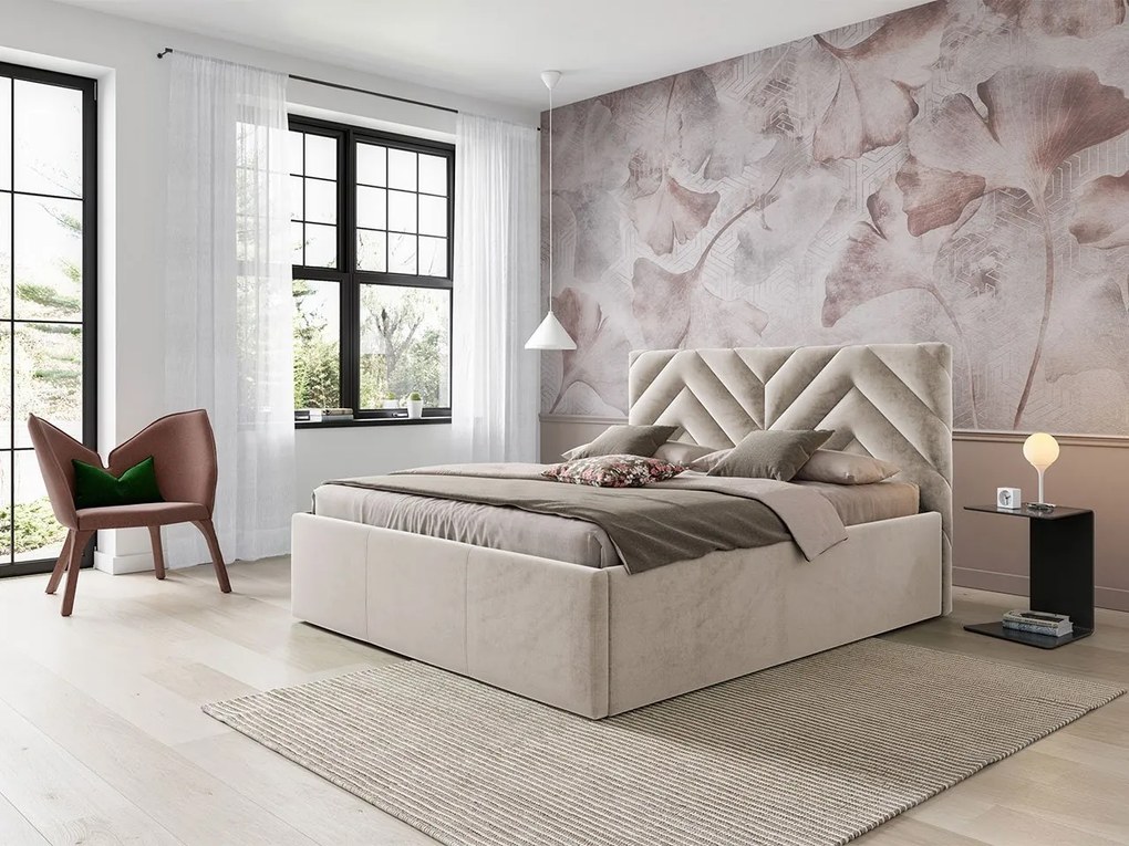 Čalúnená posteľ s kontajnerom na posteľnú bielizeň Mangalori, Dostupné poťahy: Fresh 32, Rozmer postele: 160x200