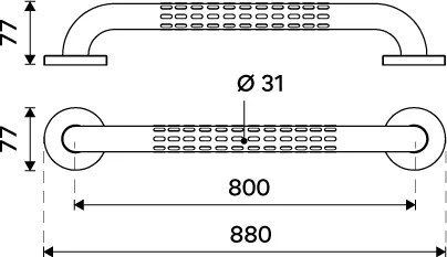Nimco Nerezové madlo rovné 800 mm - BMC 9080-90, čierne