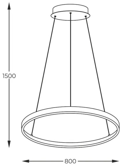 Zuma Line 2023201-GD80 - LED Luster na lanku BRENO LED/36W/230V 3000/4000/6000K