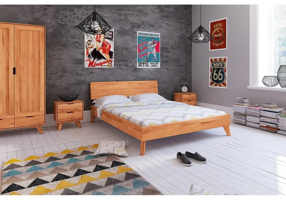 Dvojlôžková posteľ z bukového dreva 160x200 cm Greg 1 - The Beds