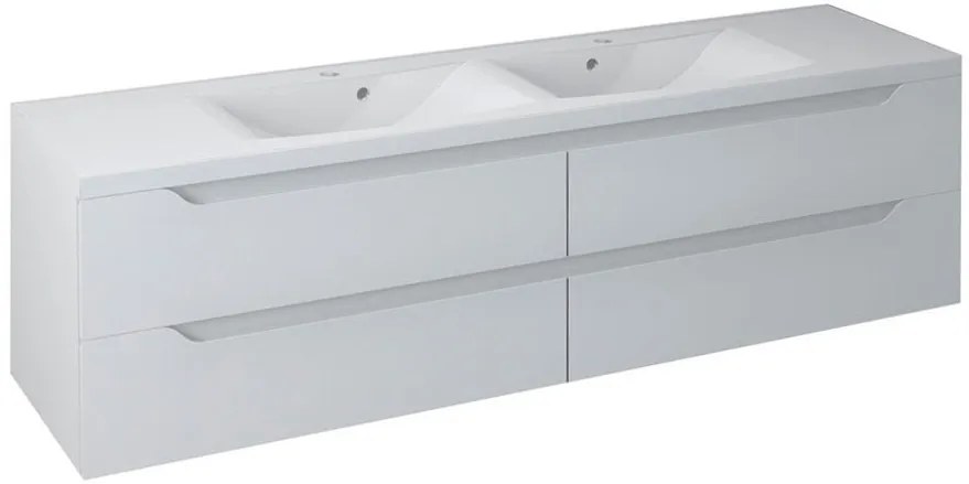 Sapho Sapho, WAVE dvojumývadlová skrinka 180x50x48cm, biela (WA181), WA180-3030